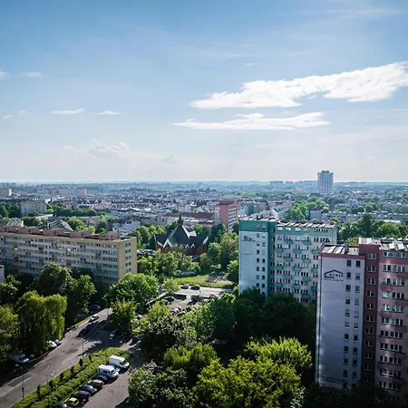 Hanza Tower 14th Floor Cityview, Balcony, Sauna, Pool, Jacuzzi Apartment Szczecin